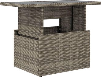 vidaXL Mesa De Jard&iacute;n Superficie De Vidrio Rat&aacute;n Pe Gris 100x55x73 Cm Vidaxl