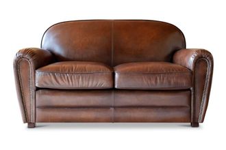 PIB Sof&aacute; 2 plazas de cuero marr&oacute;n oscuro