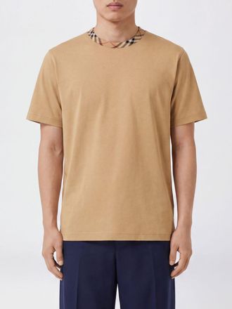 Burberry T-shirt girocollo in puro cotone con maniche corte e orlo dritto