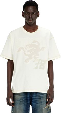 Diesel Relaxed T-shirt with prints and embroderies - T-Shirts - Man - White