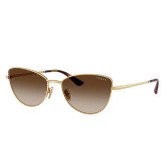 Vogue Sunglasses, unisex, Yellow, 56 MM, Bold Cat-Eye Sunglasses in Gold