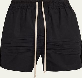 Rick Owens Mens Cotton Maxi-Drawstring Shorts
