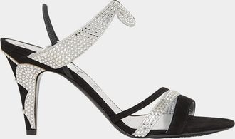 Valentino Garavani Strass Suede Cosmos Slingback Sandals