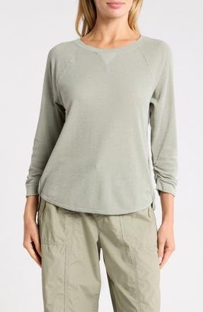DKNY Slub Waffle High-Low T-Shirt in Bay Leaf at Nordstrom Rack, Size X-Small