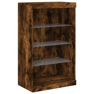 Berkfield Home Sideboard with LED Lights Smoked Oak 60.5x37x100 cm in Brown