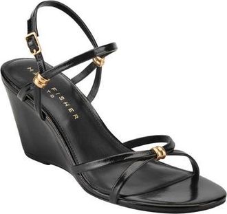 Marc Fisher Faithy Slingback Wedge Sandal in Black at Nordstrom, Size 7.5