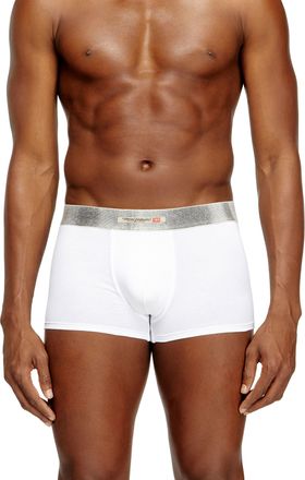 Diesel Three-pack of stretch cotton boxer briefs with satin waistband - Trunks - Man - White