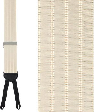 Trafalgar Store Big and Tall Jefferson Brushed Pinstripe Elastic Formal End Suspenders in Cream at Nordstrom, Size One Size Big
