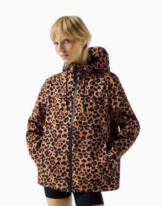 Hunter Womens Hunter Original Waterproof Printed Womens Multicoloured Rain Jacket - Brown - Size: 10/8