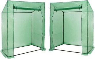 ECD Germany 2x Invernadero Para Cultivo 200 X 79 X 168 Cm Vivero Transparente / Verde Con Puerta Enrollable Jard&iacute;n De Protecci&oacute;n Para Plantas De Huerto Marco Fr&iacute;o
