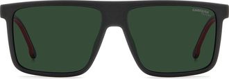 Carrera C Sport 58mm Polarized Square Sunglasses in Matte Black Red/Green Pz at Nordstrom