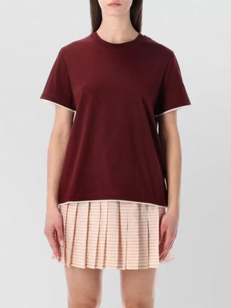 Moncler cotton crew neck t shirt scalloped hem