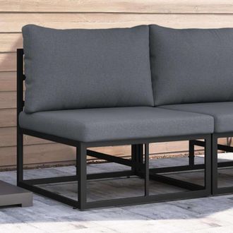 vidaXL Muebles De Exterior Negro Y Antracita 70 X 71,5 X 71 Cm Metal Vidaxl