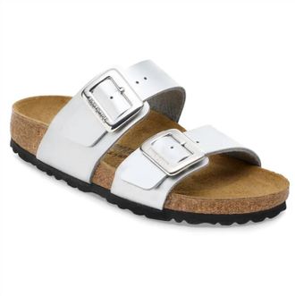 Birkenstock Womens Sydney Cushion Buckle Sandal In Silver
