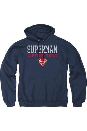 Gildan Superman Lifting Team Adult Pull Over Hoodie / Hooded Sweatshirt