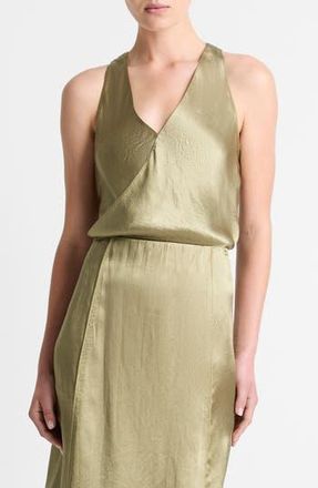 Vince Satin Crossover Tank in Earthly at Nordstrom Rack, Size X-Large