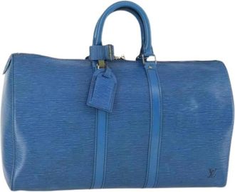 Louis Vuitton Pre-owned Weekendtas - Dames - Vintage Weekendtas - Blauw - ONE Size - Leer - Vintage