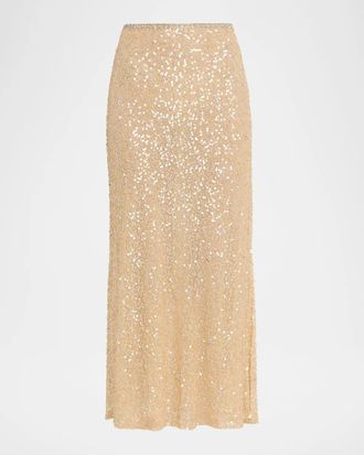 LoveShackFancy Lyndy Embellished Midi Skirt