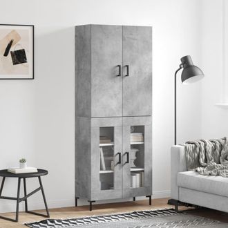 Berkfield Home Highboard Concrete Grey 69.5x34x180 cm Engineered Wood