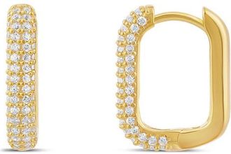 SHYMI Pav&eacute; Box Hoop Earrings in Gold at Nordstrom