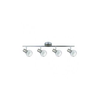Fabrilamp Regleta Para Ba&ntilde;o Con Tulipa Metalica Mateo 4 Focos Cromo-niquel