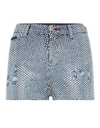 Philipp Plein High Waist Hot pants Crystal