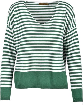 Ebarrito Green Striped Polyamide-Blend Sweater