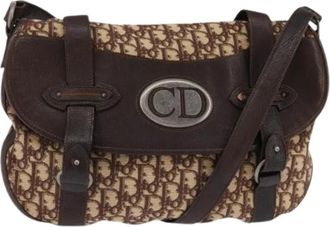 Dior Pre-owned Vintage Trotter Canvas Schoudertas - Dames - Vintage Schoudertas - Bruin - ONE Size - Leer - Vintage