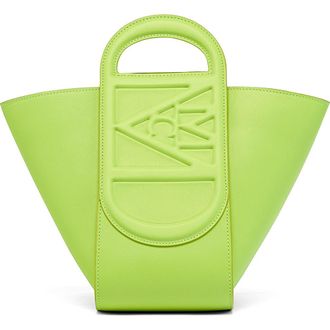 MCM Mini Mode Travia Leather Tote in Acid Lime at Nordstrom