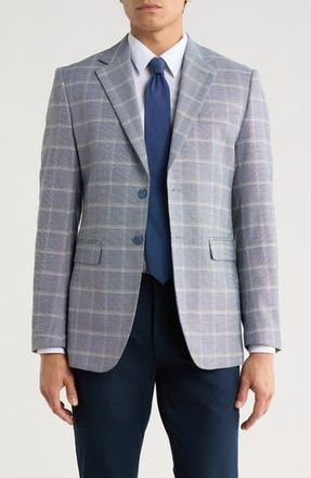 Elie Tahari Slim Fit Tonal Windowpane Plaid Blazer in Blue at Nordstrom Rack, Size Xx-Large
