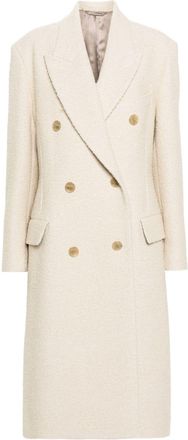Acne Studios textured wool-blend double-breasted coat - women - Wool/Polyester/Nylon/Viscose - 34 - Neutrals