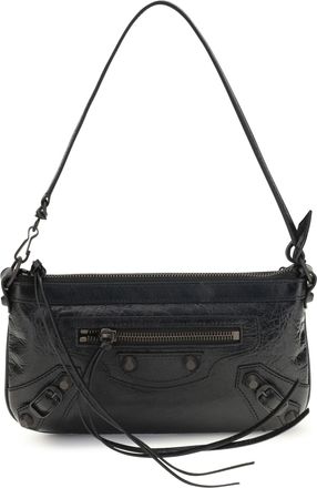 Balenciaga Womens Clutch Bag Le City Black Lambskin Shoulder