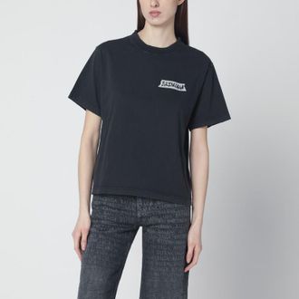 Balenciaga Black washed Masking Tape T-shirt with medium fit