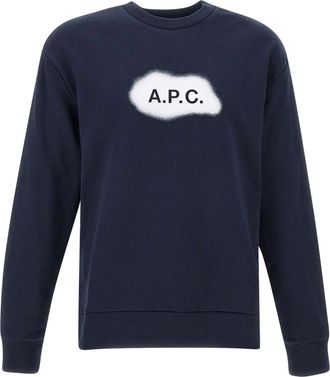 A.P.C. Katoenen Sweatshirt - Heren - Sweatshirts - Blauw - S - Katoen - Hoodies & sweatvesten