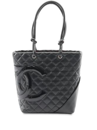 Chanel 2005-2006 Chanel Cambon Line medium lakleren shopper - Zwart