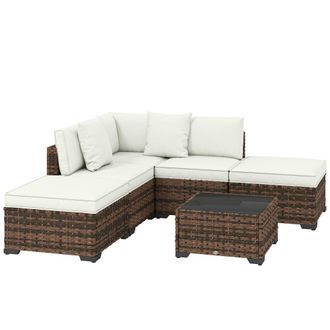 OUTSUNNY Conjunto de jard&iacute;n 200x200x63 cm marr&oacute;n
