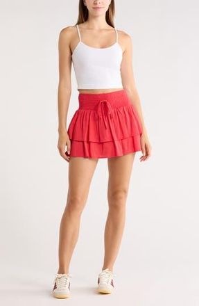 Abound Tiered Mini Skirt in Red Saucy at Nordstrom Rack, Size X-Small