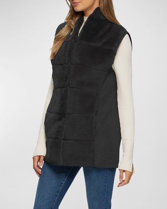 Gorski Reversible Shearling Lamb Vest with Cashmere-Blend Back
