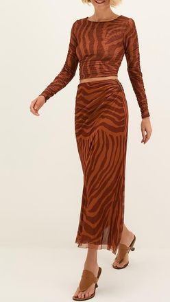 Vix Sundown Amira Cover-Up Skirt in Brown Multi at Nordstrom, Size X-Small