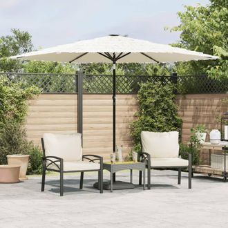 Berkfield Home Garden Parasol with Steel Pole White 288x288x225 cm | Size: 288 x 288 x 225 cm