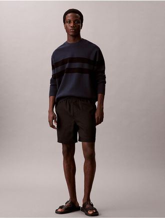 Calvin Klein Mens Tech Knit Stripe Sweater - Black - XL