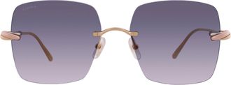 Cartier Trinity Grey Gradient Round Ladies Sunglasses CT0475S 001 60