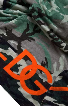 Dolce & Gabbana Camouflage-Print Cotton Scarf - Green