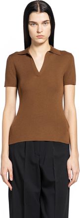 Max Mara Rib-Knit Wool Polo Shirt