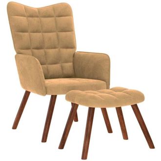vidaXL Sill&oacute;n De Relax Con Reposapi&eacute;s Terciopelo Marr&oacute;n Vidaxl
