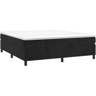 vidaXL Vidaxl - Cama Box Spring Con Colch&oacute;n Terciopelo Negro 200x200 Cm
