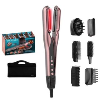 Cecotec Cecotec Plancha De Pelo Con Aire - Placas Vibratorias - 6 Accesorios - Airlisse 6in1 Itwerk Black. 1000w, 112000rpm