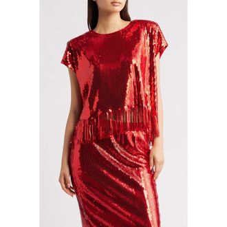 Ichi Ihmollia Sequin Top in Red at Nordstrom, Size Small