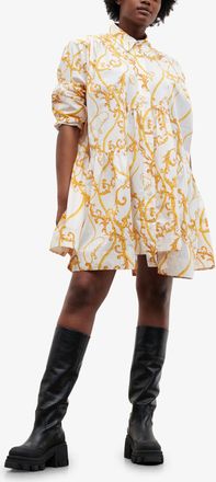 Ganni White Printed Organic Cotton Mini Dress - Size 36