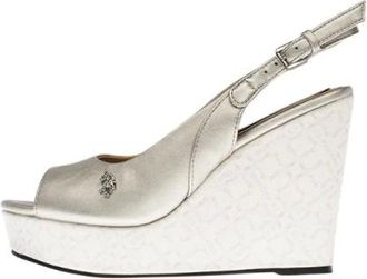U.S.Polo Association U.s. Polo Assn., Schoenen, Dames, Wit, 39 EU, Zilveren Sleehak Espadrilles Elegant Model